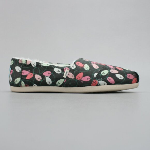TOMS Ladies 8 Alpargata Glow in the Dark Christmas Tree Lights Shoes - 10017521 - Picture 5 of 10
